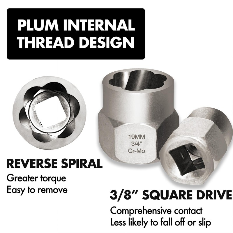 16PCS Bolt Extractor Kit 3/8" Drive Lug Nut Remover Socket