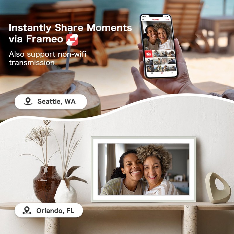 Digital Picture Frame, 15.6 Inch Frameo Digital Frame WiFi, 1920*1080
