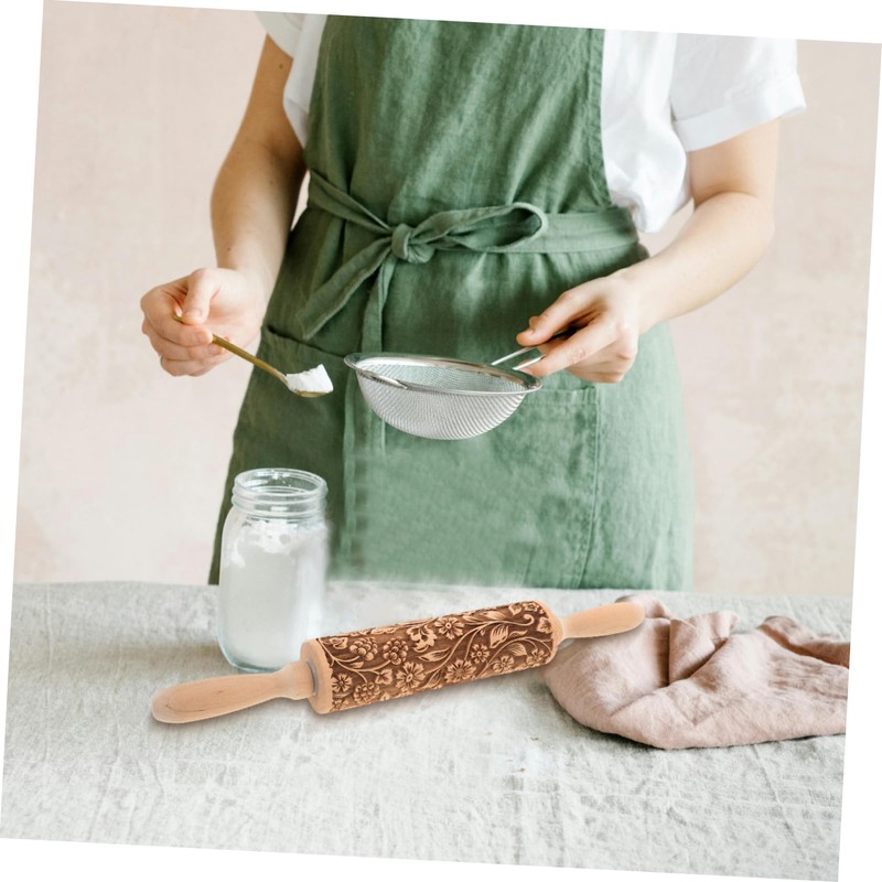 Gatuida Flower Rolling Pin for Wedding Holiday Christmas Mother's Day