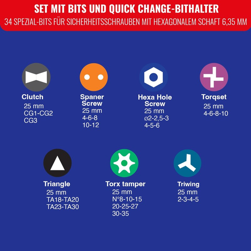 TIVOLY - Bit set with magnetic bit holder - 34