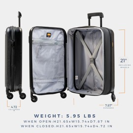 BARA 3 Piece Hardside Expandable Carry On Luggage with TSA Lock and Double Spinner Wheels - Includes Packing Cubes & Toiletry Bag - Water Resistant Rolling Suitcase & Travel Accessories, Black