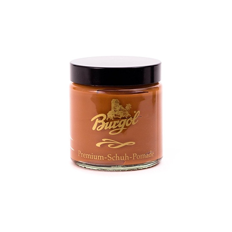 BURGOL Shoe care set Shoe pomade-COGNAC,Pot brush Cotton cloth and
