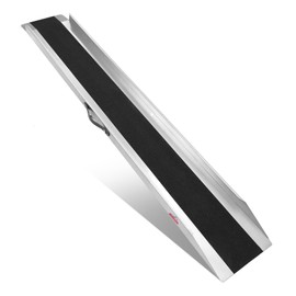 Ruedamann 5' Long Shed Ramp for Lawn Mower, 660lbs Capacity, Non-Slip Portable Loading Ramp with Handle, Steel Ramps for Lawn Mower, Motorcycle, ATV, Dirt Bike, 1PC