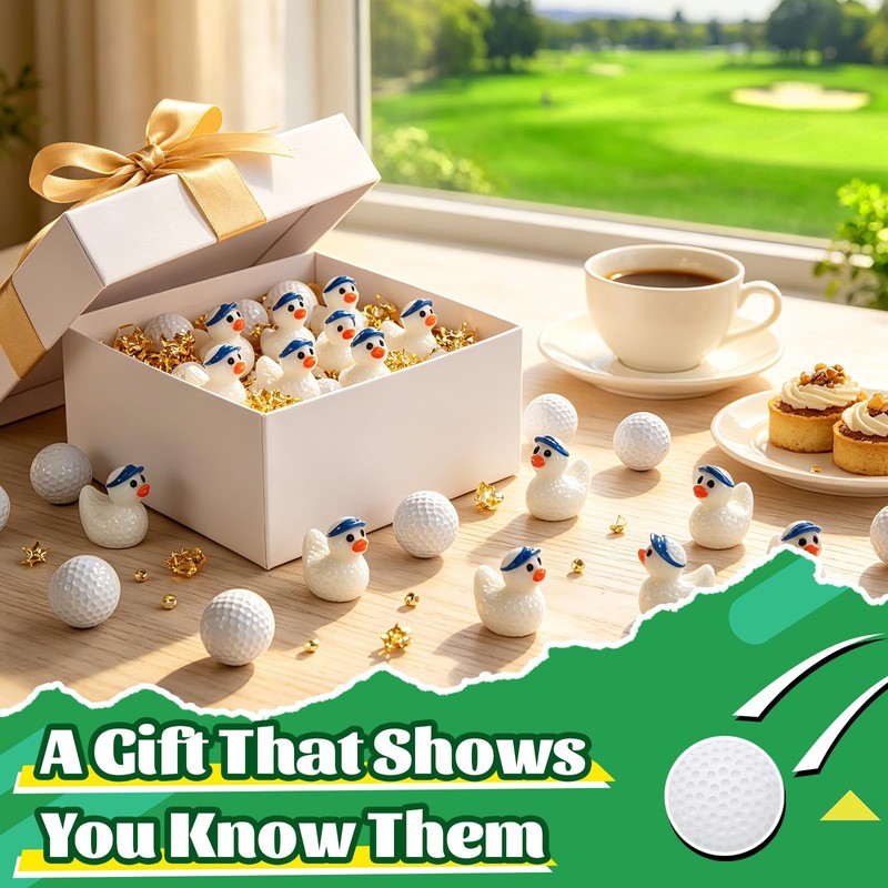 LuxDuo Premium Golf-Themed Resin Duck Ornaments
