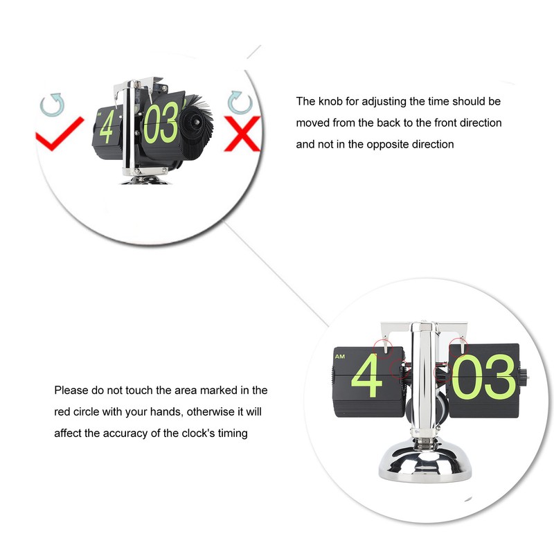European Style Retro Digital Flip Down Clock 304 Stainless Steel