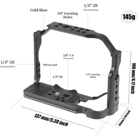 Hersmay R10 Cage, Camera Cage for Canon EOS R10 Cameras Movie Making Vlogging Rig Stabiliser with 1/4 Inch Attachment and 3/8 Inch Arri Mounting Hole