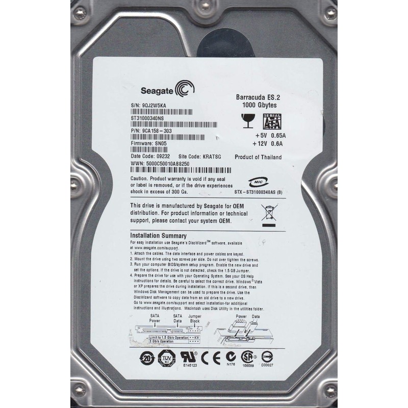 Seagate ST31000340NS 1TB Hard Drive (Renewed)