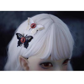 Goth Hair Clips Goth Pins Set Goth Hair Accessories Gothic Accessories Goth Accessories Punk Alt Accessories Goth Trend Accessories (Black/white)