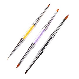 FOMIYES Nail Art Brush Set 3pcs Portable Paint Pen Delicate Manicure Tools Ideal for Nail Charms Art