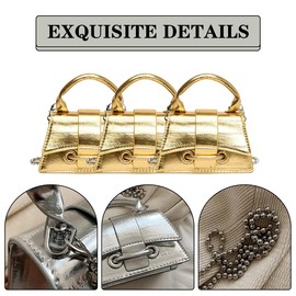 Mini Crossbody Bags Women's Y2K Purses Top Handle Crossbody Bag Clutch Shoulder Handbag for Cocktail Party Prom Wedding Gold