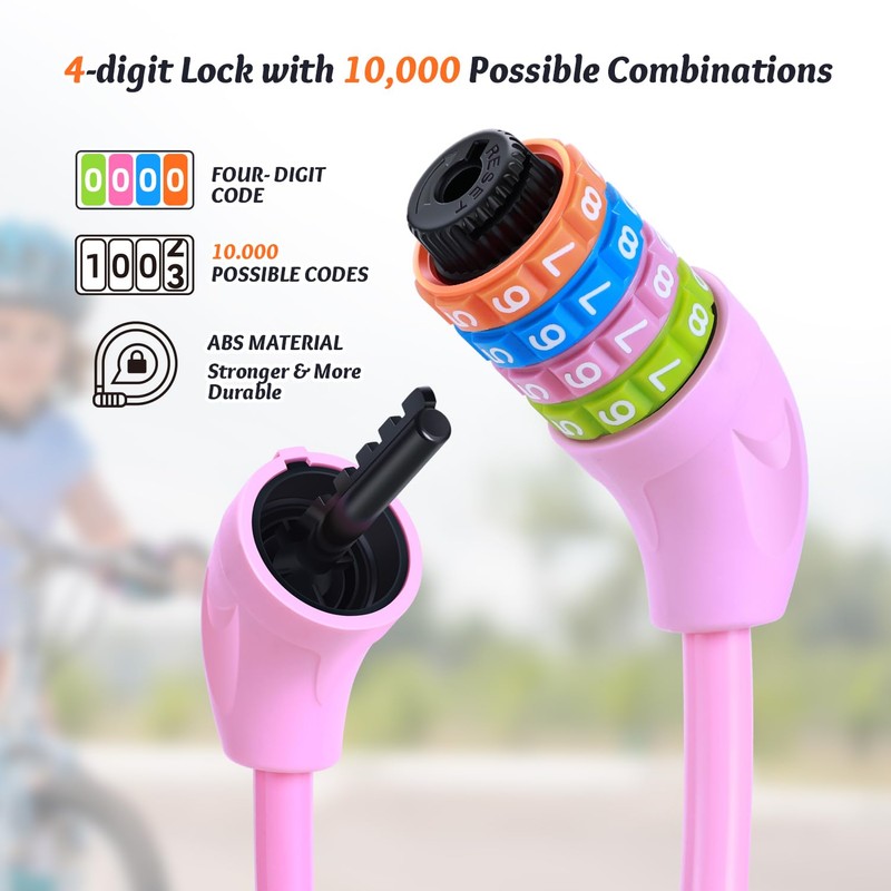 Sportneer Children's Bicycle Lock 10 x 650 mm Bicycle Lock