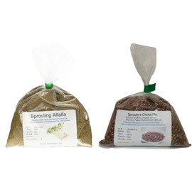 Todd's Seeds - Bundled Chemical Free Alfalfa Sprouting Seeds, 1Lb, & Sprouter's Choice Mix Containing Broccoli, Radish, Arugula, Cress, Mizuna Mustard, Tatsoi Mustard, & Cabbage, 1Lb, Total of 2Lbs.