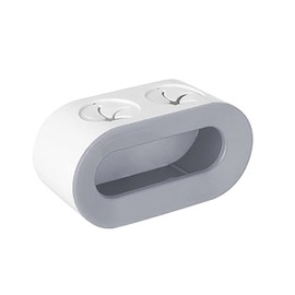 AUGEN Toothbrush Holders For Bathrooms, Self Adhesive Wall Mounted Toothbrush Holders With Suction Cup Hooks For Shower- Grey