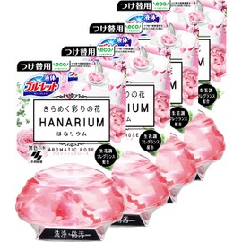 Liquid Bluelette, Shimmering Flowers, Toilet Tank Aromatic Cleaner, Aromatic Rose Scent, Refill, 2.4 fl oz (70 ml) x 4 Packs