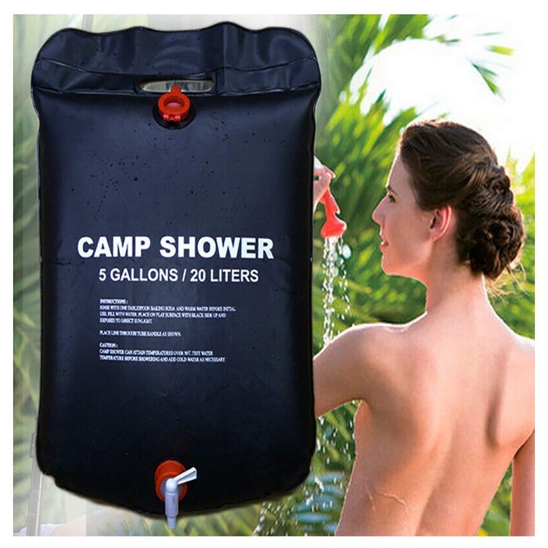 2 Pack Solar Power Shower Camping Water Portable Sun Compact