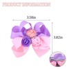 2 PCS Flower Hair Bow Clips Grosgrain Hair Bowknot Barrettes