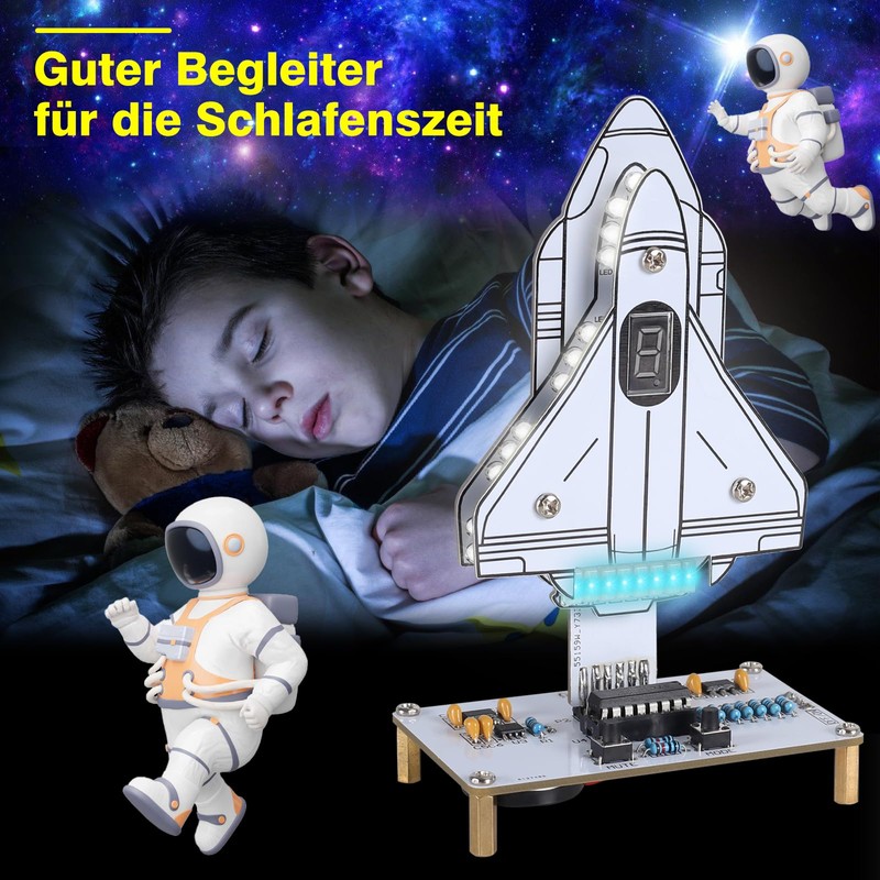 DIY Space Theme Rocket Soldering Kit for Adults with Four