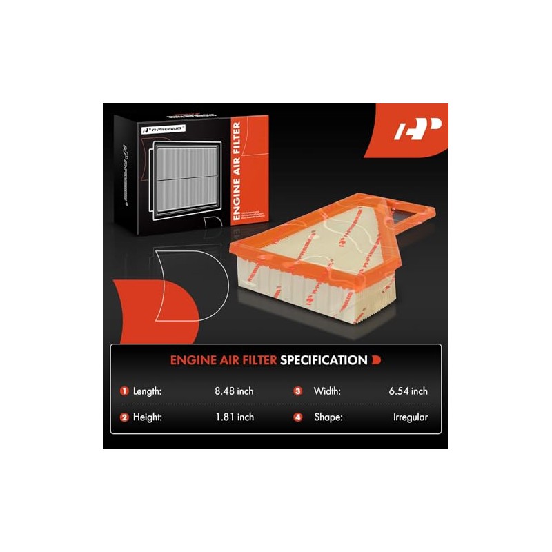 A-Premium Filtro de aire del motor compatible con Mini Cooper