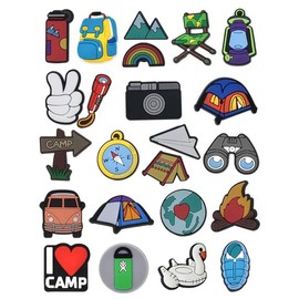 BOWNDY Camping Series Shoe Charms for Clog shoes Decoration, Camping Series Charm,Bulk Charms,Charms Cute,Charms Pack,Random Charms