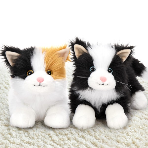 MorisMos Cat Teddy Set, 2pcs 42cm Realistic Kitten Soft Toy,
