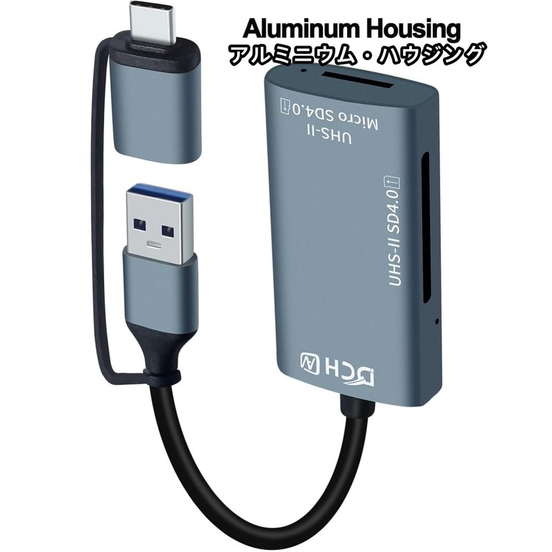 DCHAV UHS-II SD Card Reader USB-C and USB-A Compatible SD4.0
