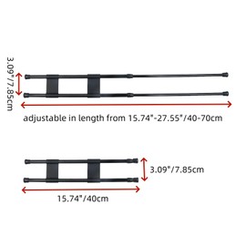 KUMGROT 4 Pcs 15"-27.5" RV Refrigerator Tension Rods No Drilling Adjustable RV Refrigerator Bars Rod for Kitchen Camper Cupboard Cabinet, Grey