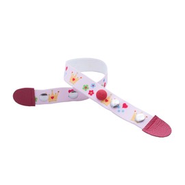Clip.Ho - The Belt without Buckle, Elastic Belt with Crown Motif, Size 74 - 182, Crowns, 74 - 86 cm, pink