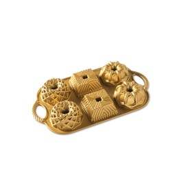 Nordic Ware Geo Bundtlette, 3.5 Cups , Gold