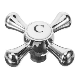 Generic Cross-Arm Faucet Handles: Chrome Zinc Alloy Knobs for Bathroom & Kitchen Cold Water Faucets