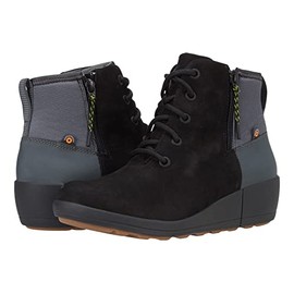 Bogs Womens Vista Rugged Lace Waterproof Boot Rain, Black Multi, 9