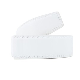 COTIDI 35mm Wide Automatic Ratchet Leather Man Belt Without Buckle, White C20, 130 cm