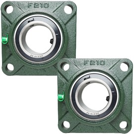 Sackorange UCF210-32 Pillow Block Bearing - 2 Pack Square Flange 4 Bolt Bearing - Bearing Steel with 2 inch Bore - Self Alignment (210)