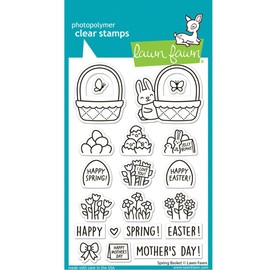 Lawn Fawn LF3658 Spring Basket 4X6 Clear Stamp Set