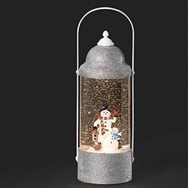 Christmas by Roman Inc, Confetti Lites Collection, 10" H LED Swirl Confetti Light Lantern;Snowman, Lantern, Snow Globe, Holiday Home Décor, Santa, Cardinal, Nutcracker, Snowman, Reindeer (3x3x10)