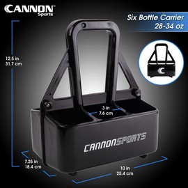 Cannon Sports 1 Liter Sports Water Bottle, BPA-Free, 34oz Capacity, Large Mouth, 2 lids (Straw & Squeeze) with Carrier, Great For Helmet Sports Such As Hockey, Lacrosse, Football, Boxing (Gray)