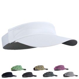 LUKIUP Quick-Drying Sun Visor Hat, Unisex Sun Shield, Ultralight and Highly Breathable, Cool Elastic Visor, Summer Cap with Terry Cloth Inner Lining, for Sports, White