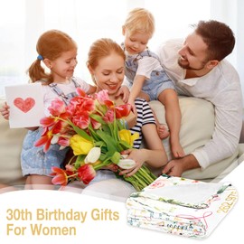 CAPRIFIC 30th Birthday Gifts For Women, 30th Birthday Decorations, Soft Flannel Birthday Blanket, 30th Birthday Gift for Her, Wife, Sister, Friend（50 * 60inch）