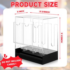 Colingmill 3 Slots Acrylic Booster Pack Dispenser with Black Base, Card Dispenser Storage and Organizer, for Trading Card, Booster Packs, Sports & More