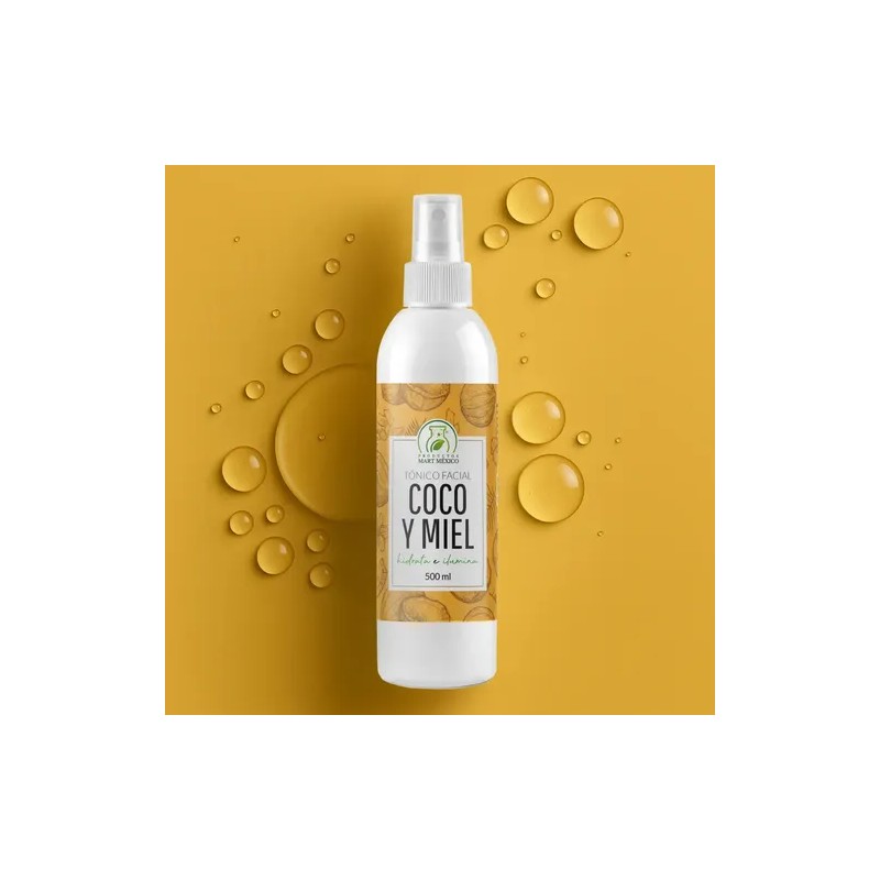 Tónico Facial De Coco Y Miel Orgánica Suaviza Y Repara