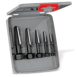 KNIPEX Rennsteig 9R 471 901 3 Screw Extractor Double Edge Set in Metal Case, Size 1-5, Black