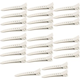 Flomiara Pin Curl Clips 25 pcs, Beige Metal Hair Styling Clips for Sectioning, Curls Extensions & Long Hair Clip DIY Duck Bill Clip, Makeup Skin Care Accessories for Women Girls (3.54 Inch)