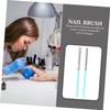 FOMIYES 2pcs Nail Art Brushes Gradient Blue Nail Clean up