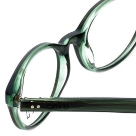 Calabria Ecru Daltrey Cat-Eye Blue Light Blocking Reading Glasses +3.50 Green Women
