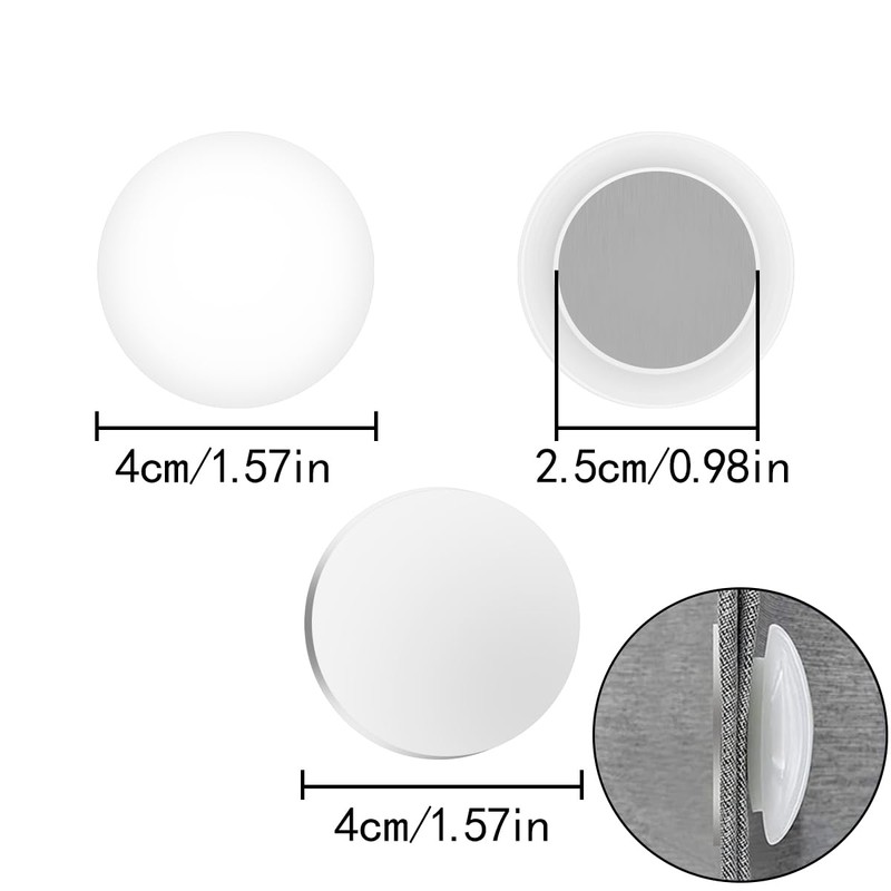 HAIKING Shower Curtain Magnets, 10 PCS White Round Plastic Covered