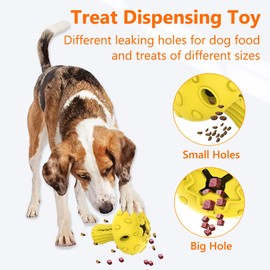 SCHITEC Dog Chew Toy for Large & Medium Dogs, Rubber Treat Dispensing Toy for Aggressive Chewers, Interactive Slow Feeder Tough Puzzle Toys Teeth Cleaning