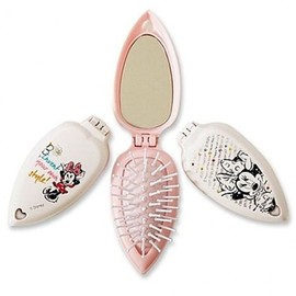 Minnie Mouse Heart Mini Foldable Hair Brush (1pc) Pink