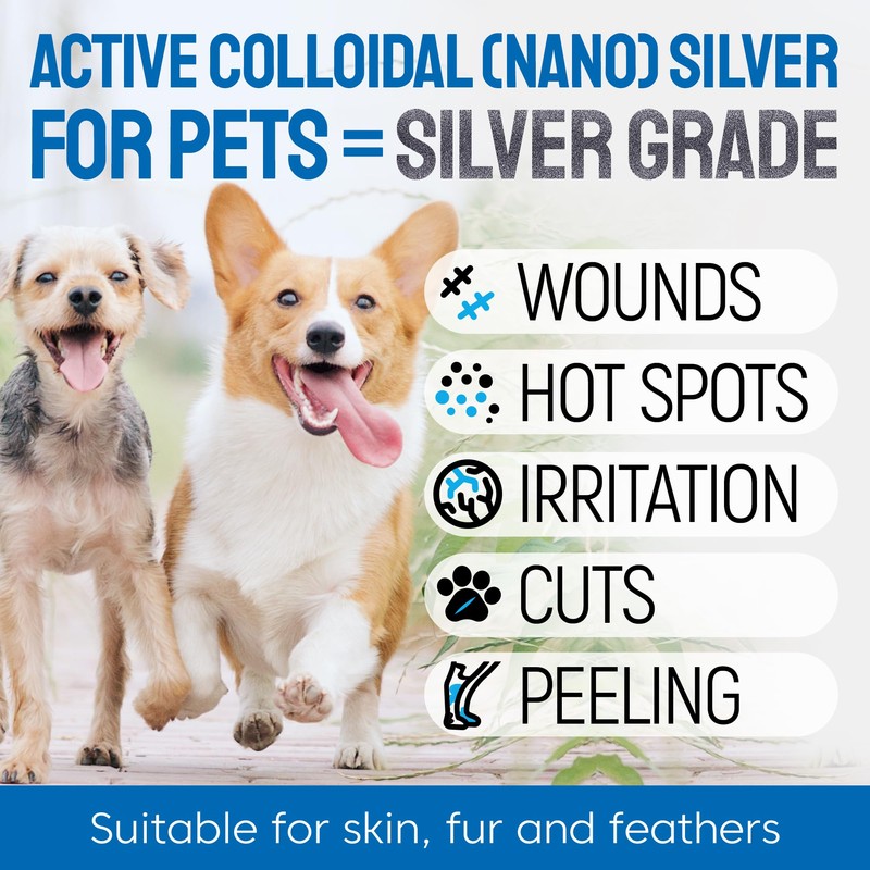 SILVER GRADE Wound Spray for Pets – Colloidal Silver Wound