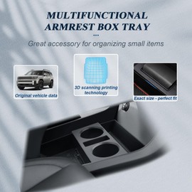 BIBIBO 2Packs 2024 Santa Fe Center Console Organizer 2024 Hyundai Santa Fe Console Tray 2024 Hyundai Santa Fe Insert Glove Pallet Organizer Accessories Console Organizer Tray 2024 Hyundai Santa Fe