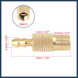INFINAUTO 6.5mm Air Chuck Adapter Tire Inflator Tire Chuck Compressor Pump Accessories Gold Tone for Vehicle Stylish Design