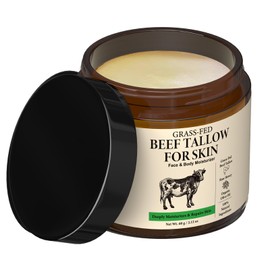 Beef Tallow for Skin, 100% Organic Grass-Fed Whipped Beef Tallow & Honey Balm, Deeply Moisturizing Face & Body Cream for All Skin Types